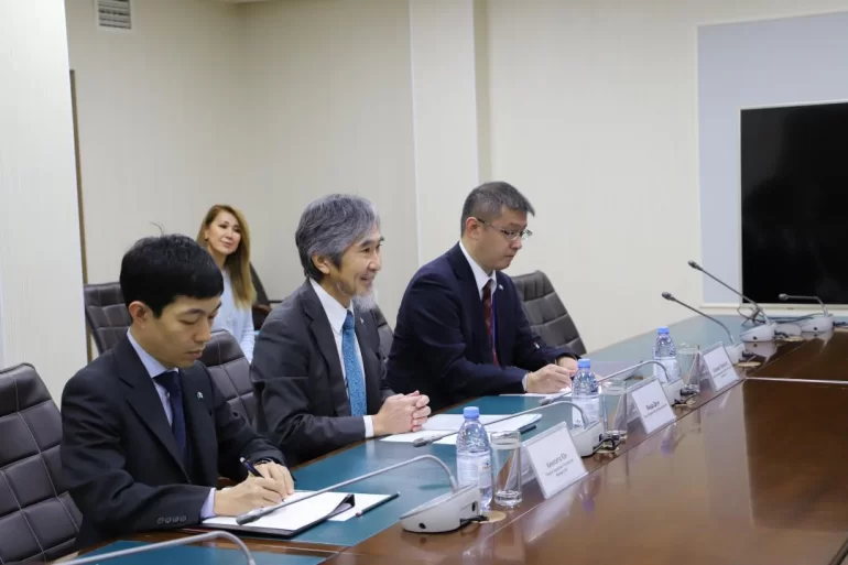 Официальная встреча представителей Республики Казахстан и Японии. Заместитель ПМ Е.Жамаубаев встретился с послом Джун Ямада